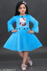 Soft polycotton self-design net sweater for girls, ages 0-3 years. White and jacquard pattern, full sleeves, round neck design, front button closure. Cozy and fashionable winter wear for western outfits, made in India