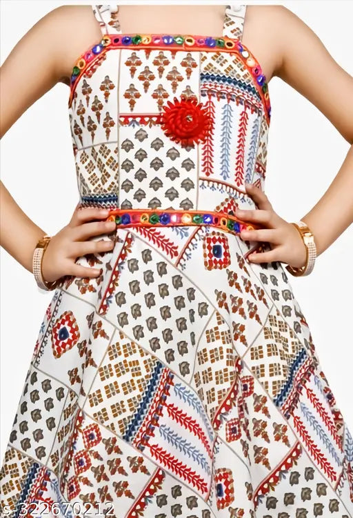Cotton blend printed kurti with dhoti pants set for kids (2-3 yrs - 8-9 yrs), Indian fashionable wear