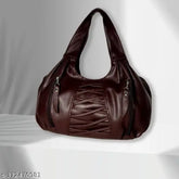 Brown PU hand massager bag, free size with one compartment, solid design, made in India
