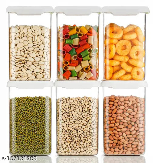 White, disposable food containers set of 12 (1100ml), airtight and BPA-free for kitchen organization, stackable with crystal clear transparency and freezer safe