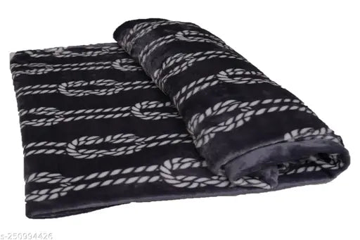 Grey microfiber AC blanket, lightweight fur chain, double layer for AC room