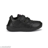 Casual synthetic leather school shoes in PVC, Velcro fastening for kids aged 4-12, ideal for running