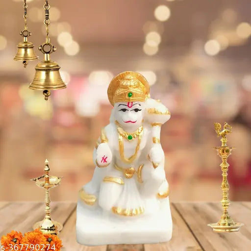 Polyresin Hanuman Ji Blessing Idol, 3 inches, Indian temple decor item