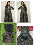 Embroidered rayon three-quarter sleeve kurta with dupatta, Indian ethnic wear in various sizes (S, M, XXL)
