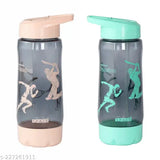 Peach and green Oreo Sipper Kids Water Bottles pack of 2 - Durable, leak-proof sports water bottles for children