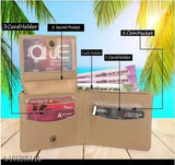 Synthetic striped wallet, free size, exclusive artificial leather, durably lined for everyday essentials. Waltwood wallet, made in India