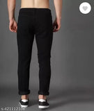 Men's black slim denim jeans (Polycotton), size 28, 30, 32, or 34 on display