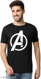 Black and Blue Avengers Cotton T-Shirt for Men - Screen print design, casual style, size S to XXL