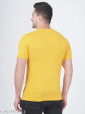 Stylish yellow polyester "Helios" print T-shirt, vibrant color and bold graphic for men and boys