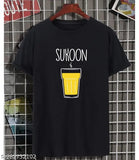 Black cotton Chai Sukoon typography men's & women's tee, perfect for tea lovers