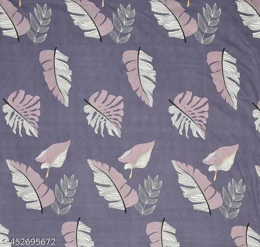 Glace Cotton double bedsheet, premium fitted, stylish botanical print, superfine quality for summer use