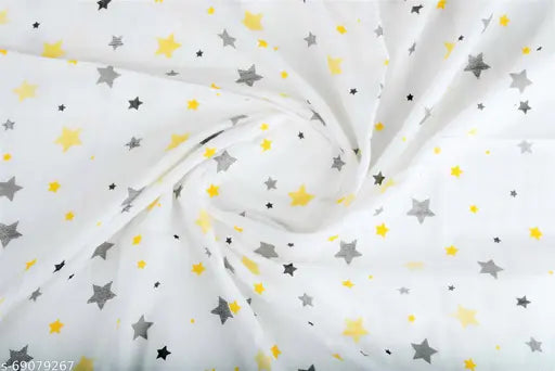 Rainbow yellow star organic cotton swaddle set (2 pcs) - soft, breathable, newborn essential