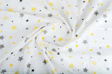 Rainbow yellow star organic cotton swaddle set (2 pcs) - soft, breathable, newborn essential