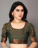 Brasso Chiffon printed saree with unstitched blouse, Indian women's designer wear in free size