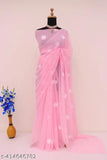 Indian Georgette saree with embroidered pattern, single soft saree length 5.3m, free size