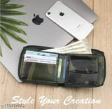 Faux leather army wallet, printed net design, compact with 2 compartments, India-origin fashion accessory