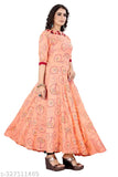 Printed rayon anarkali cotton kurti, three-quarter sleeves, Indian ethnic wear