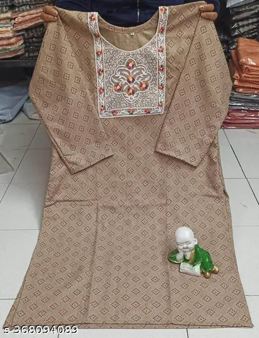 Woolen plus-size embroidered kurta in XL, XXL, XXXL, 4XL, 5XL - traditional Indian fashion