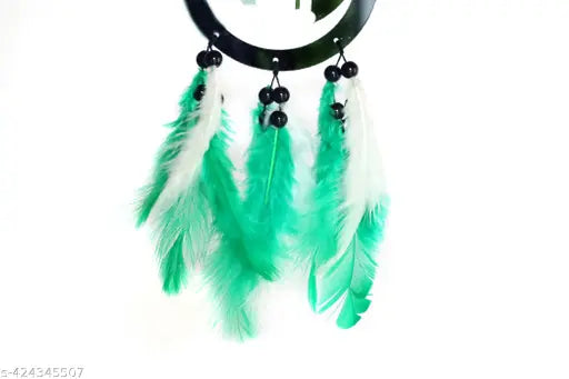 Handcrafted dream catcher wall hanging, Feather adorned, Indian origin, for positive home decor in bedroom, living room, balcony, or car