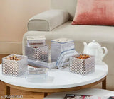 Silver airtight plastic dry fruit container set, 500ml each (Set of 2) - space-efficient, BPA-free, safe for freezer & microwave use