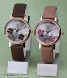 Multicolor embossed leather belt women's watch, slim fit analog design for girls from India