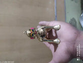 Pure brass Krishna Idol, size 4, blue-eyed Indian deity figurine, 12cm height