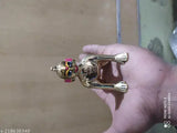 Blue-eyed Pure Brass Krishna Idol, Size 4, Indian artisan-crafted figurine