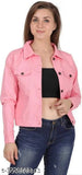 Solid color denim jacket for girls and women, long-sleeved MS Fashion style from India