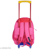 Pink waterproof school trolley bag, 16 inches, durable polyester. Ideal for kids' travel and storage