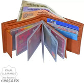 Stylish tan faux leather men's casual mini wallet with 9 card slots, solid design, well-crafted for everyday use