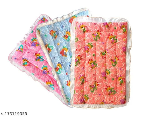 Multicolored Newborn Baby Cotton Godari Cradle Bed Pack of 3. Soft, washable, and lightweight baby bedding for 0-12 months, with cotton filling for proper support