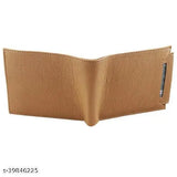 Beige PU card and money organizer, Classic World trendy men's wallet. Solid design, 2 compartments, coin pocket, ideal for daily use. New, ultra-slim, stylish, practical, handcrafted in India