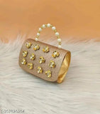 Golden Resin Sling Box & Fancy Suede Clutch Sets - Free Size, 100% Brand New, Perfect for Parties, Evenings, & Special Occasions