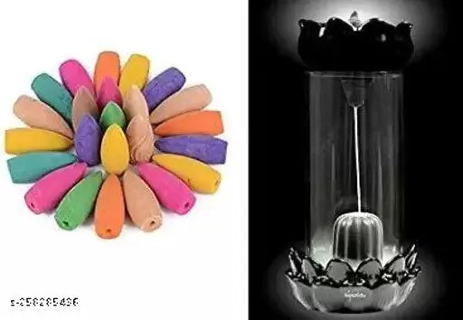 Handcrafted glass Shivling fountain showpiece, intricately designed with 10 backflow cones, Indian artistry for home decor