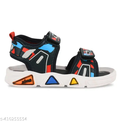 Dark Blue embellished net indoor/outdoor shoes for kids (15 years), waterproof with long-lasting Velcro