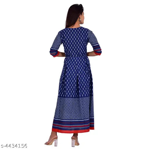 Stylish cotton flex Anarkali kurti in dyed/washed pattern, S-XXXL sizes, Indian origin