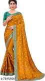Georgette Zari embroidered saree with separate dupion silk blouse, vibrant Indian traditional wear for women