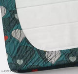 Luxurious glace cotton, super soft, white leaf-patterned, elastic-fitted king-size bedsheet with 2 pillow covers (78x72x8 inches), ideal for summer