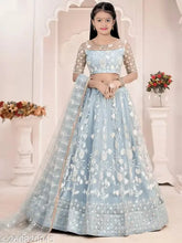 Embroidered net Lehanga Choli set for girls aged 8-14, Indian traditional dress for special occasions