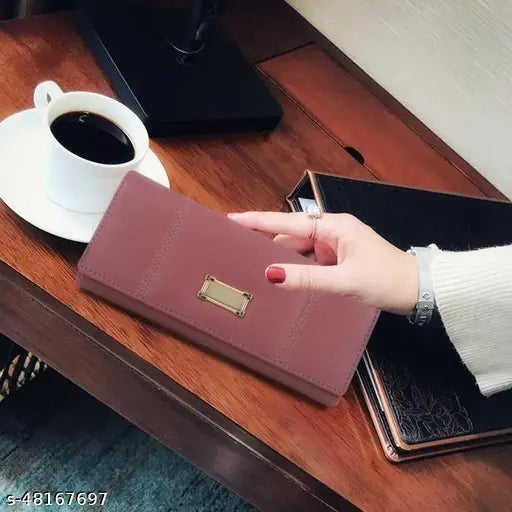 Striped faux leather hand clutch wallet, women's and girls latest unique design with 5 compartments and hidden pocket