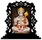 Multicolor acrylic Hanumanji idol for car dashboard or home decor, 11.5cm x 10cm x 2.5cm, divine spiritual gift item from India