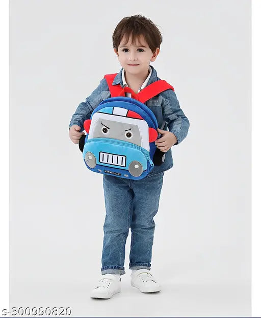 Kids School Bags - Soft plush fabric net bags for kindergarten, playschool travel & picnic use. Free size, made in India