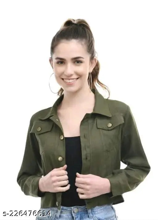 Cotton, solid-patterned long sleeve jacket (L - Bust 38in, Length 25in), THE MORDEN SOUL women's fancy coat