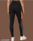 Stretchable striped cotton blend yoga gym track pants for women and girls, size 28-34 inches. Lightweight and breathable for comfortable workouts