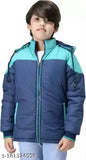 Nylon & cotton fur, colorblocked boys hoodie with reversible design, ideal for winter and rain, size 6-12 years