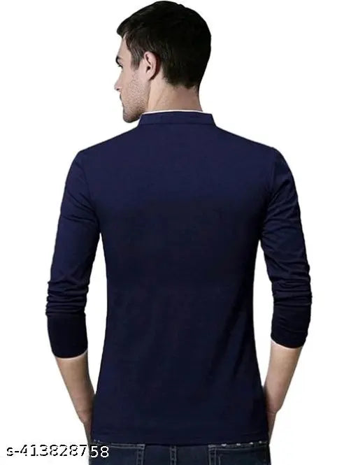Trendy modern men's long sleeve cotton solids, size S-XXL, collar style