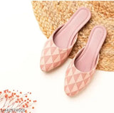 Synthetic half bellies for women & girls, printed design, slip-on, India-made (size: IND-3 - 9)