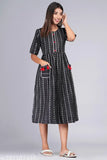 Cotton Dobby Pleated Pocket kurtis - trending Indian fashion, vibrant print on short-sleeved women's kurta, S-XXXL sizes available