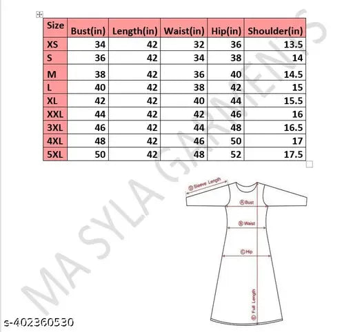 Rayon Anarkali dress with dyed/washed combo, three-quarter sleeves for women, available in multiple sizes from S to XXXL, global fashion