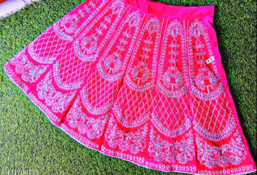 Velvet kids' western party wear Lhenga Choli with embroidery, India